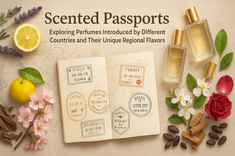 Scented passports showcasing unique perfumes from around the world